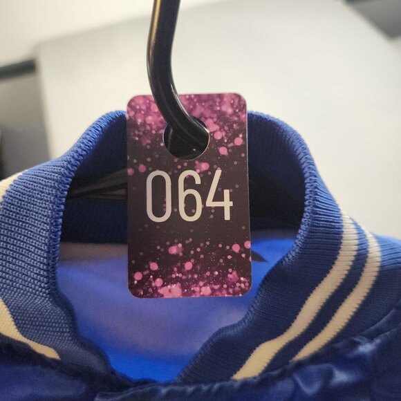 Vintage Satin Bomber Jacket Large Lined Blue Blank Snap Button Front 90s USA - Picture 11 of 11